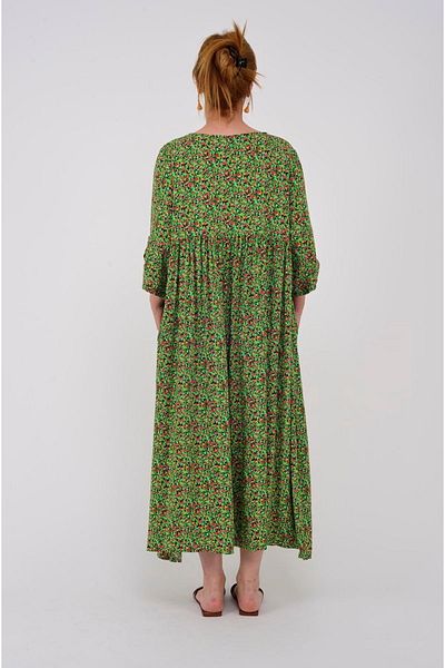 Butik Ayseba Park Moda Crispy Flower Pattern Long Pocket Dress