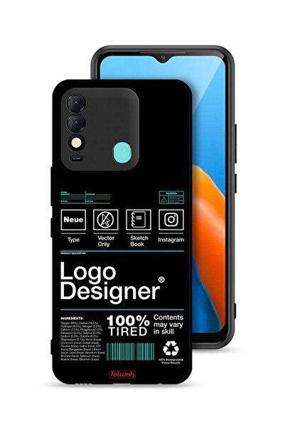 Tolwak غطاء حماية لهاتف Tecno Spark 8 - ملصق مصمم بشعار