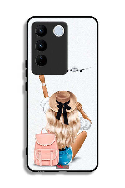 Tolwak غطاء حماية Vivo V27e بتصميم فتاة تحب السفر