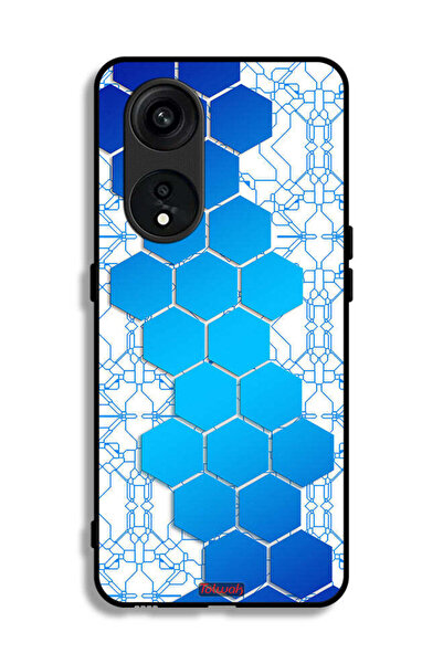 Tolwak غطاء حماية لهاتف Oppo Reno 8T 5G بتصميم شبكة أيقونات سداسية الشكل