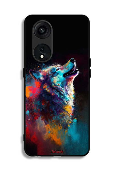 Tolwak غطاء حماية لهاتف Oppo Reno 8T 5G بتصميم ذئب ملون