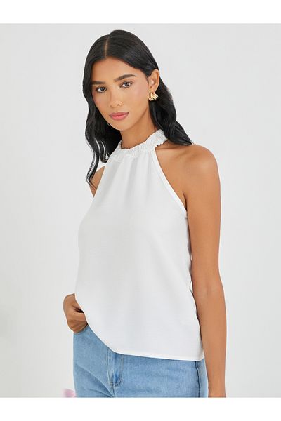 Styli Solid Halter Neck Casual Cami
