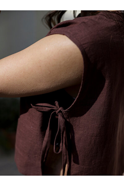 Sanskrutihomes By Styli Women Brown Solid Sleeveless Top and Pants Co-Ords