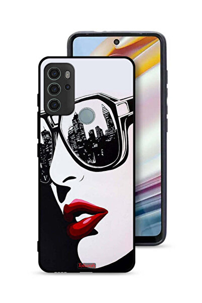 Tolwak غطاء حماية موتورولا موتو جي 60 إس بتصميم وجه فتاة وفن تجريدي