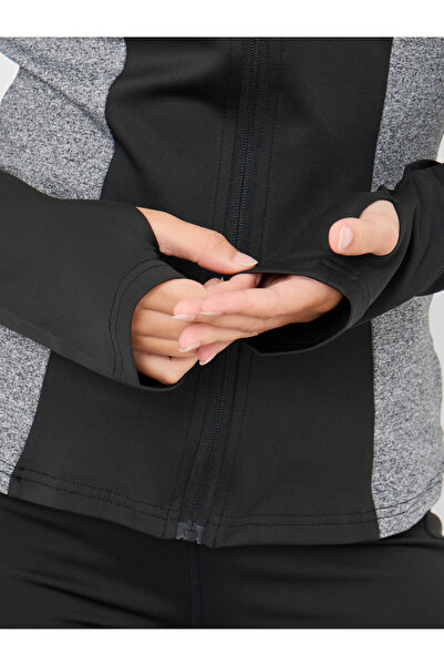 Styli Color Block Back Reflective Detail Full Zip Jacket