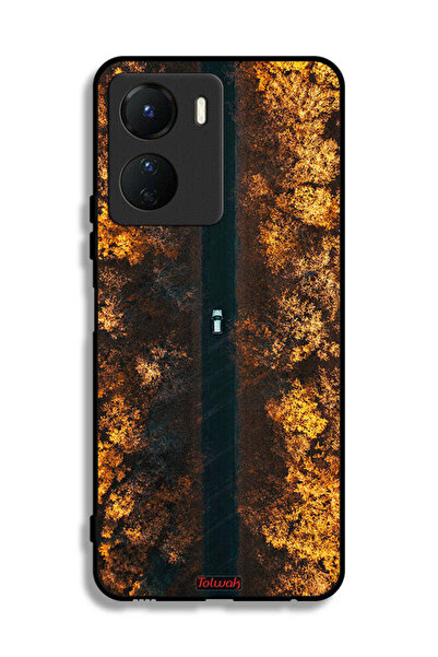Tolwak غطاء حماية لهاتف Vivo Y16 بتصميم طريق في أشجار الخريف