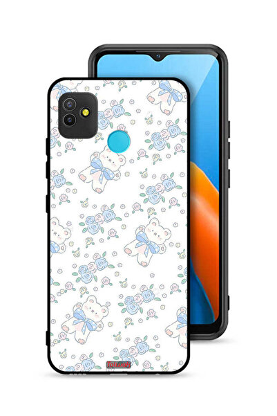 Tolwak Tecno Pop 5 Protective Case Cover Cute Teddy Bear And Flowers Icon