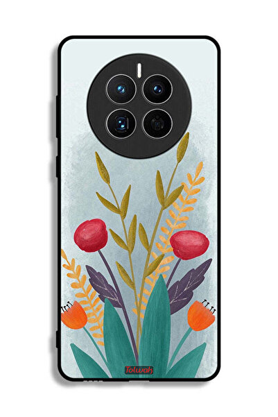 Tolwak غطاء حماية لهاتف هواوي ميت 50E بتصميم فن رسم النباتات