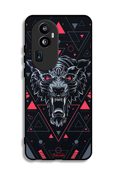 Tolwak غطاء حماية لهاتف Oppo Reno10 Pro Plus بتصميم الذئب المتمايل