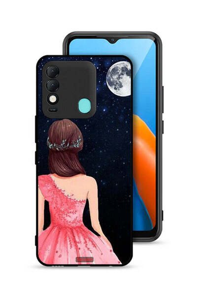 Tolwak غطاء حماية لهاتف تكنو سبارك 8 برسومات فتاة وقمر