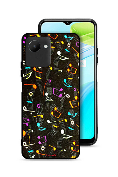 Tolwak غطاء حماية لهاتف Realme C30s بنمط قماش موسيقي