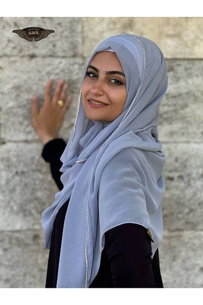ALDIRA Chiffon Shawl with Stone Edge 180 Santa with Stones
