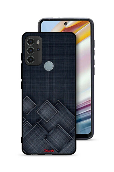 Tolwak غطاء حماية لهاتف موتورولا موتو جي 60 إس بنقشة مربعات على القماش