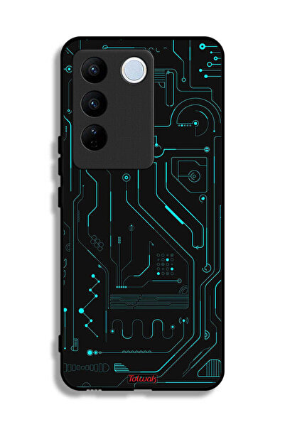 Tolwak غطاء حماية لهاتف Vivo V27 Pro - دوائر فنية رقمية - شاشة متعددة