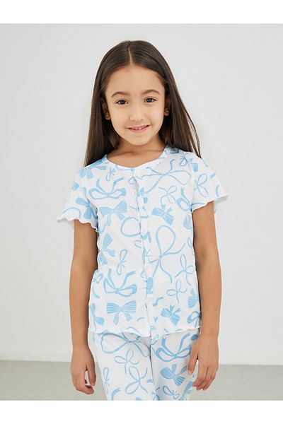 Styli Printed Buttoned Short Sleeve Top and Pyjama Set
