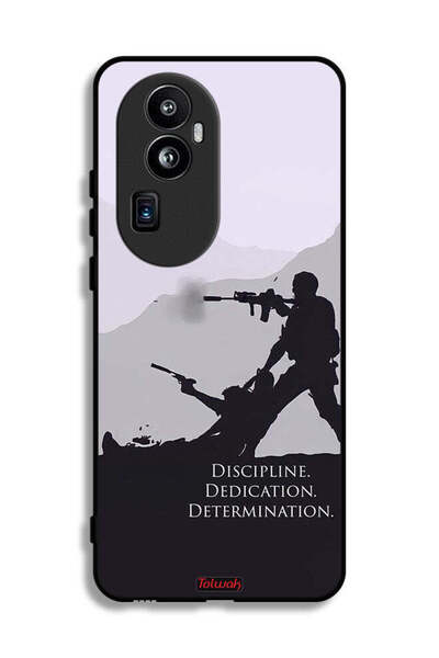 Tolwak غطاء حماية لهاتف Oppo Reno10 Pro Plus بتصميم "الانضباط والتفاني والتصميم"