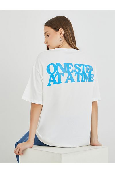 Styli Slogan Print Oversized T-Shirt