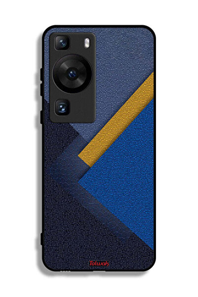 Tolwak غطاء حماية لهاتف هواوي بي 60 برو بنقشة مثلثات جلدية