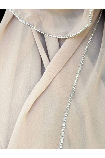 ALDIRA Chiffon Shawl with Stone Edge 180 Santa with Stones