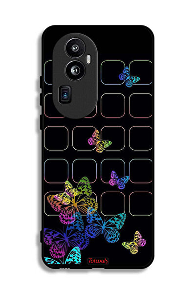 Tolwak غطاء حماية لهاتف Oppo Reno10 Pro Plus بنقشة فراشات ملونة