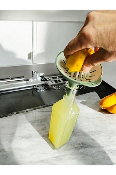 RENK YAPI RÜYASI Lemon Squeezer with Funnel Citrus Orange Juice Squeezing Apparatus Lemon Bowl with Funnel