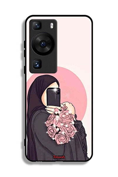Tolwak غطاء حماية لهاتف Huawei P60 Pro بتصميم فن التقاط صور سيلفي مع حمل الزهور