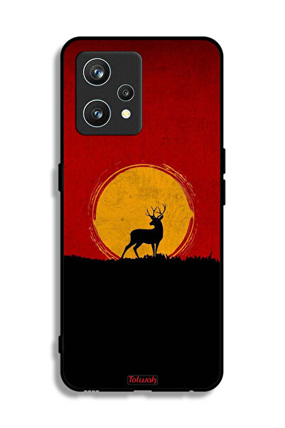 Tolwak Realme 9 Pro Plus Protective Case Cover Deer And Moon Artwork