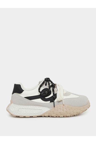 Styli Panelled Chunky Sole Lace Up Sneakers