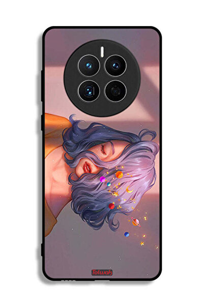 Tolwak Huawei Mate 50E Protective Case Cover Girl And Space Art