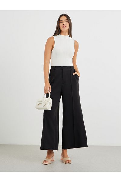 Styli Mid Rise Wide Leg Trousers