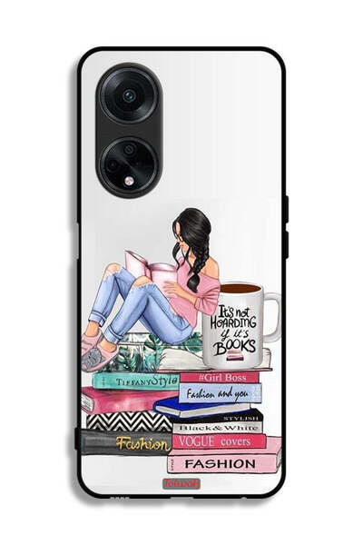 Tolwak غطاء حماية لهاتف Oppo F23 5G، تصميم فتاة وكتب أزياء فنية