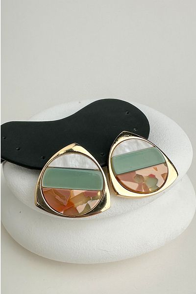 Modex Geometric Colorful Line Detail Earrings (3cm)