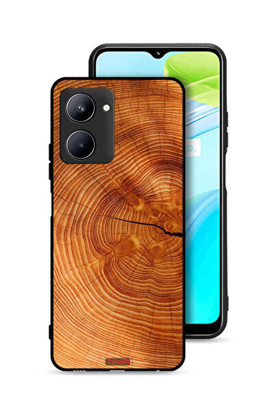 Tolwak Realme C33 Protective Case Cover Crack Wood