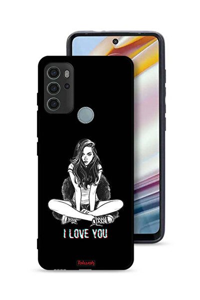 Tolwak غطاء حماية موتورولا موتو جي 60 إس مطبوع عليه عبارة "أحبك"