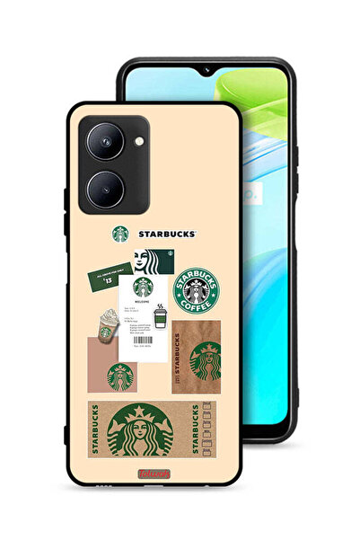 Tolwak غطاء حماية لهاتف Realme C33 بملصق قهوة