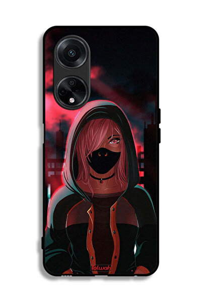Tolwak غطاء حماية Oppo A1 5G بتصميم فتاة ترتدي قناعًا