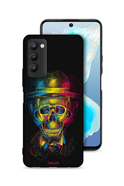 Tolwak غطاء حماية لهاتف Tecno Camon 18 بتصميم جمجمة وقبعة ملونة وفن خيالي