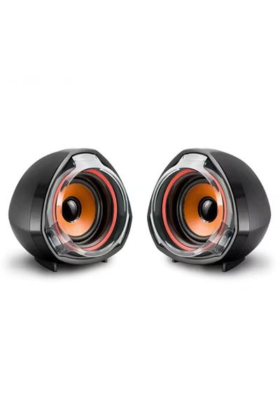 divendi-ro Set of 2 speakers for PC, Q 87, 2 x 5W, black with orange
