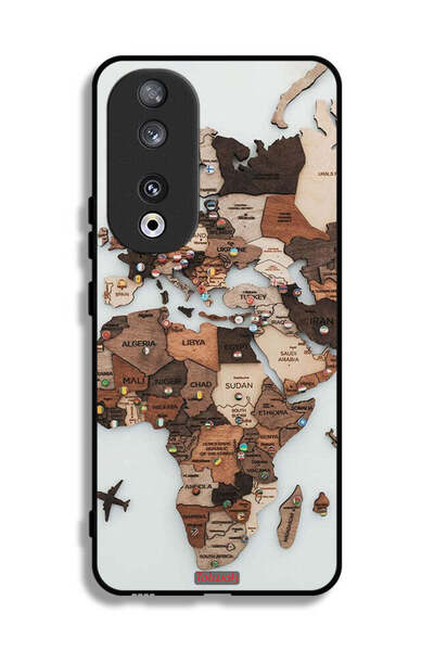 Tolwak غطاء حماية لهاتف Honor 90 بتصميم خريطة العالم