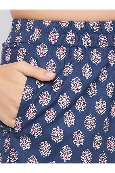 Clovia By Styli Floral Print Notch Lapel Shirt and Shorts Set