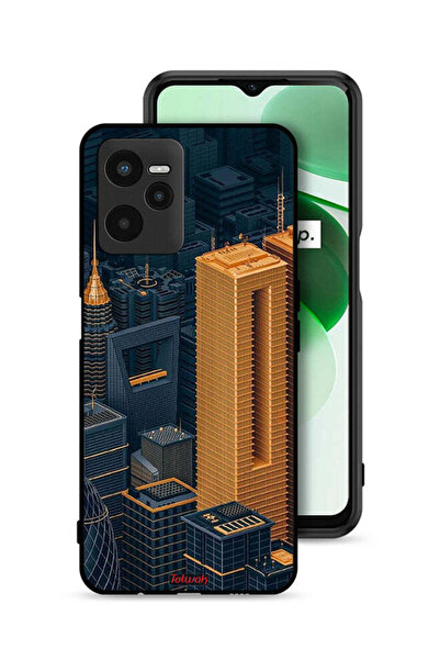Tolwak Realme C35 Protective Case Cover Buildings Art