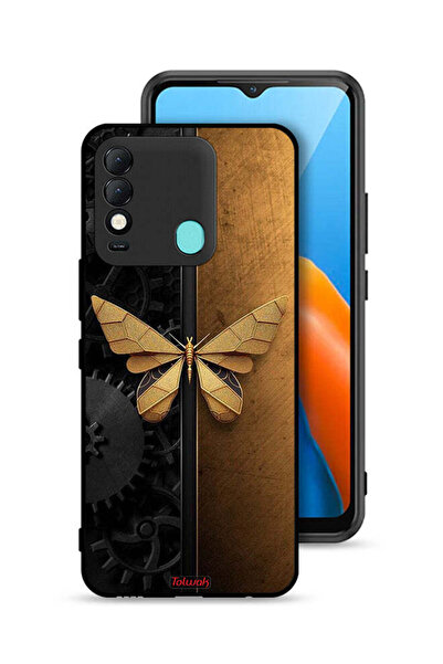 Tolwak غطاء حماية لهاتف تكنو سبارك 8 بتصميم فراشة فولاذية