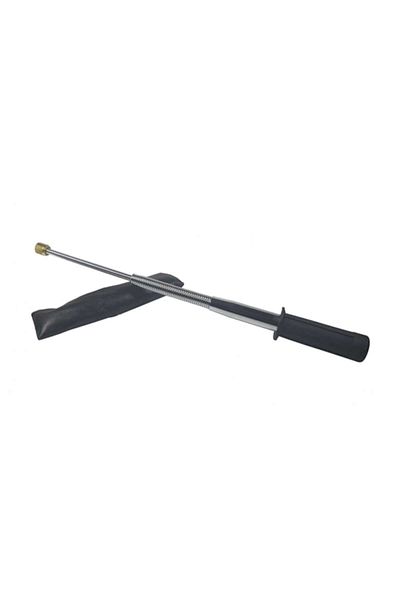 dalimag Baston telescopic din otel, 3 elementi, 47 cm, flexibil, maner cauciuc, argintiu