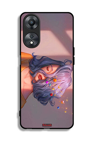Tolwak Oppo A58 5G Protective Case Cover Girl And Space Art