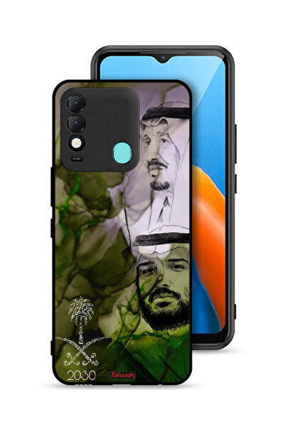 Tolwak غطاء حماية لهاتف تكنو سبارك 8 - ملصق فني للملك سلمان وولي العهد محمد