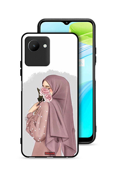 Tolwak غطاء حماية لهاتف Realme C30s بتصميم فتاة تحمل ورودًا