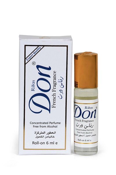 Don French Perfume Roll-On Oil by Reves Don, Alcohol-Free, 6ml, White