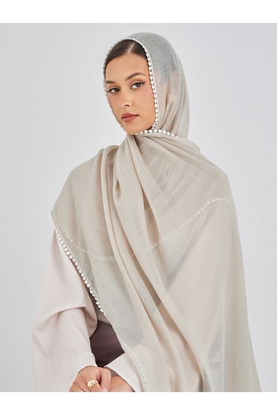 Styli Solid Scarf with Lace Edge