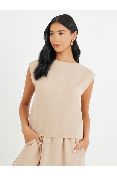 Styli Solid Sleeveless Top and Midi Skirt Co-Ords