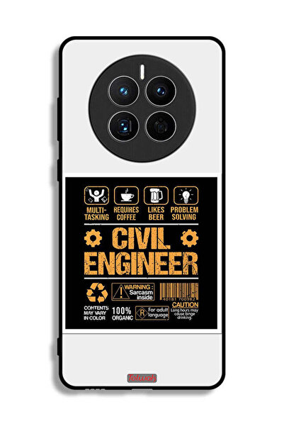 Tolwak غطاء حماية لهاتف هواوي ميت 50 إي - ملصق مهندس مدني